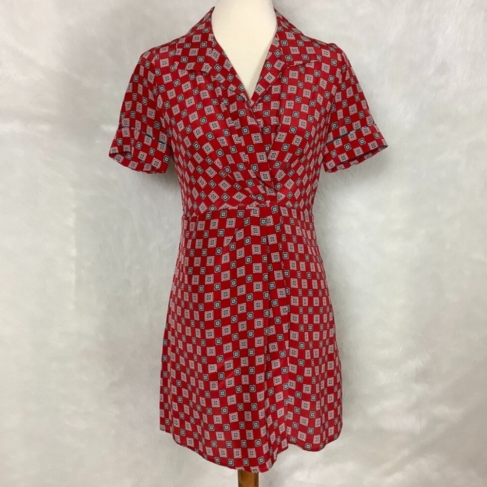 Sandro Paris Sandro Violet Geometric Silk Shirtdress